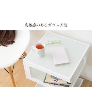サイドテーブル 3段 ガラス 幅40cm ST...の詳細画像4