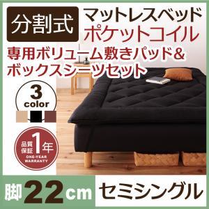 セミシングルベッド 脚付マットレス 移動ラクラク 分割式ポケ...