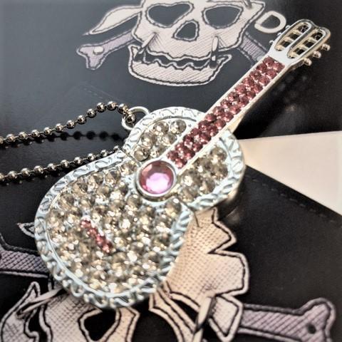 USBメモリ 32GB ギター シルバー ネックレス 楽器 フラッシュメモリー USBドライブ us...