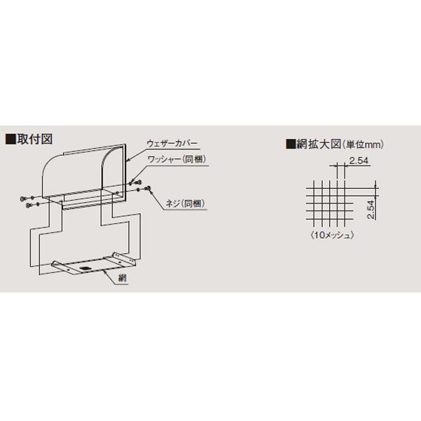 【P-25KSP5】 三菱 標準換気扇 システム部材 ウェザーカバー用防虫網