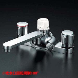 KVK シャワー混合栓 KF207N 台付ハンドル　未使用品 KVK KF207N KVK デッキ形一時止水付2ハンドルシャワー（左側