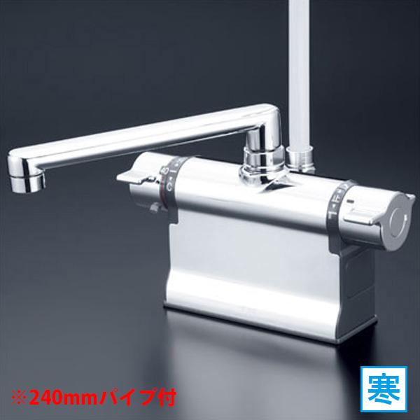 【KF3011ZTR2】 浴室水栓 シャワー KVK デッキ形サーモスタット式 240mmパイプ付 ...