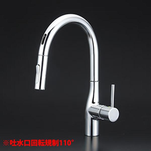 【KM6071EC】 KVK キッチン 混合水栓 (シャワー/センサー付) ｅレバー