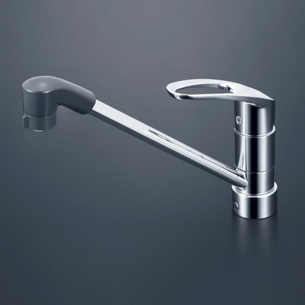 【KM5011JTF】 KVK キッチン 混合水栓 シングルシャワー(首振り)付 吐水口回転規制 上...