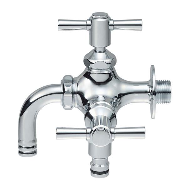 【F126YV-13】三栄 二口横水栓 散水用二口横水栓 SANEI