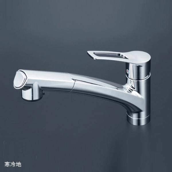 【KM5021ZTHS】KVK キッチン用 シングル混合栓(撥水) 寒冷地用