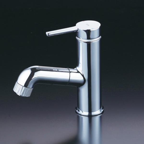 【FSL210DEFT】KVK 洗面用 シングルレバー式シャワー付混合栓(ｅレバー)