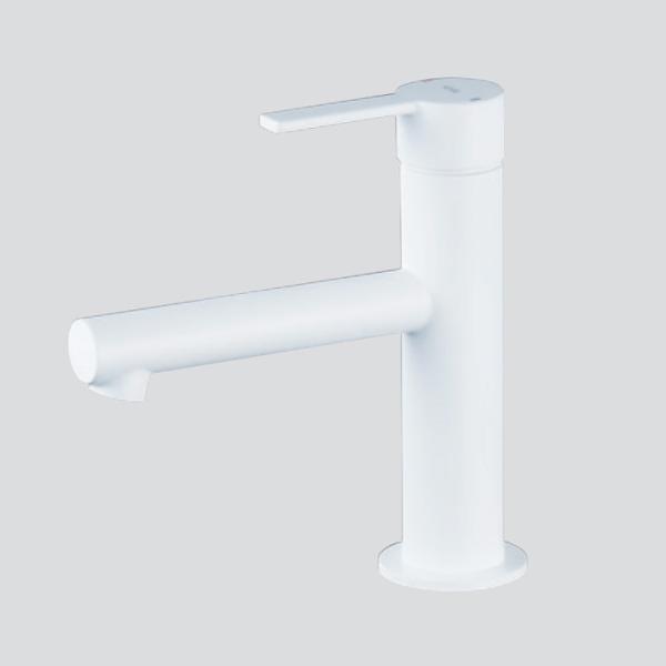 【MSL190DEM4】KVK 洗面用 台付シングルレバー湯水混合水栓 マットホワイト