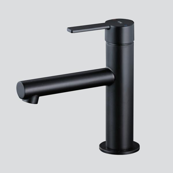 【MSL190DEM5】KVK 洗面用 台付シングルレバー湯水混合水栓 マットブラック