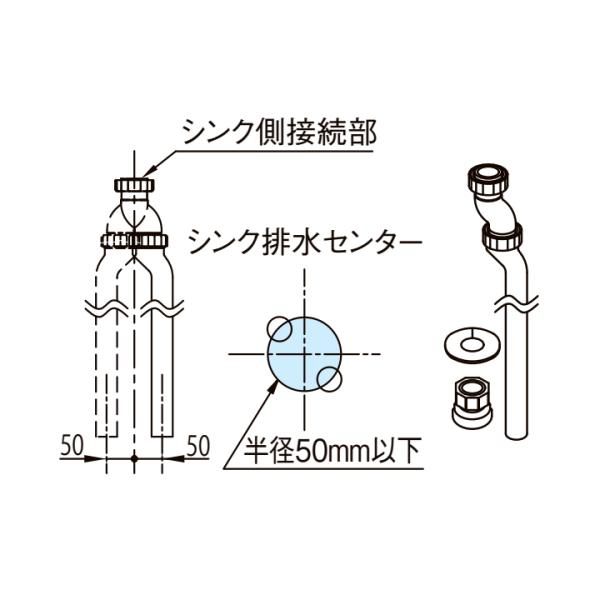 【HTHSET1N】リクシル 直管配管排水セット LIXIL