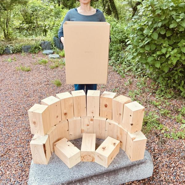 国産檜(ひのき)角材 105mm × 105mm × 200mm 20本セット 薪 着火剤 焚き火 ...