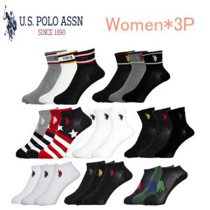 U.S.POLO ASSN　3P　レディース　ソックス　ポロ　靴下　8カラー　23-25