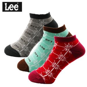 決算SALE　Lee　メンズスニーカーソックス３Ｐ ユキロゴ　size:25-27　厚手　靴下　002　送料無料｜complete-shop