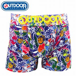 メンズ　ボクサーパンツ　スカル　ネイビー　下着　前閉じ OUTDOOR｜complete-shop