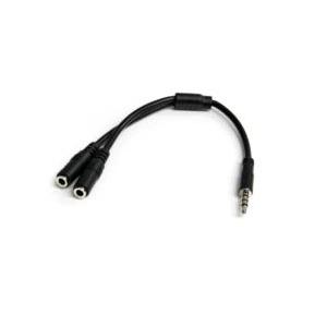 ＳｔａｒＴｅｃｈ．ｃｏｍ オーディオケーブル/2x 3極 - 4極変換/13cm/メス・オス/ブラッ...