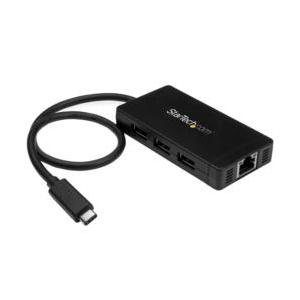 ＳｔａｒＴｅｃｈ．ｃｏｍ USBハブ/USB 3.0/USB-C - 3xA/LAN/ACアダプター/30cmケーブル 目安在庫=△｜compmoto-y