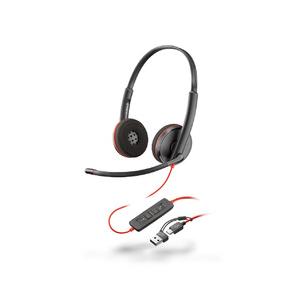 日本HP Poly Blackwire 3220 USB-C+USB-A 変換アダプタ付 両耳 有線...