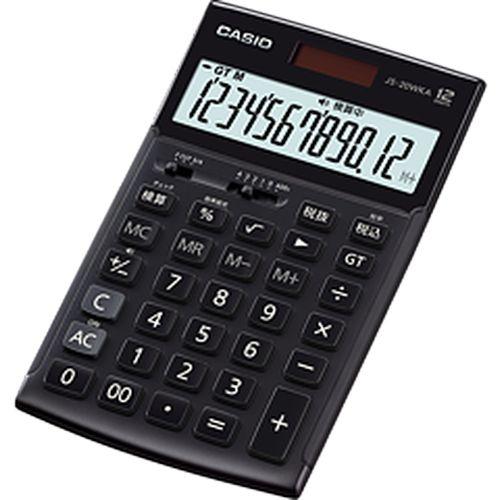カシオ計算機（CASIO） JS-20WKA-BK-N 実務電卓 12桁 検算 ジャストタイプ ブラ...