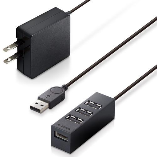 エレコム USBHUB2.0 機能主義 セルフパワー 4ポート 100cm ブラック メーカー在庫品