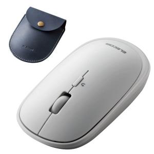 エレコム 超薄型 BlueLEDマウス Bluetooth対応 4ボタン ポーチ付 グレー メーカー在庫品｜compmoto-y