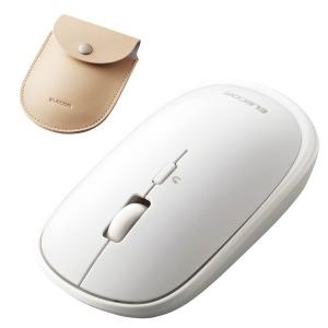 エレコム 超薄型 BlueLEDマウス Bluetooth対応 4ボタン ポーチ付 ホワイト メーカー在庫品｜compmoto-y