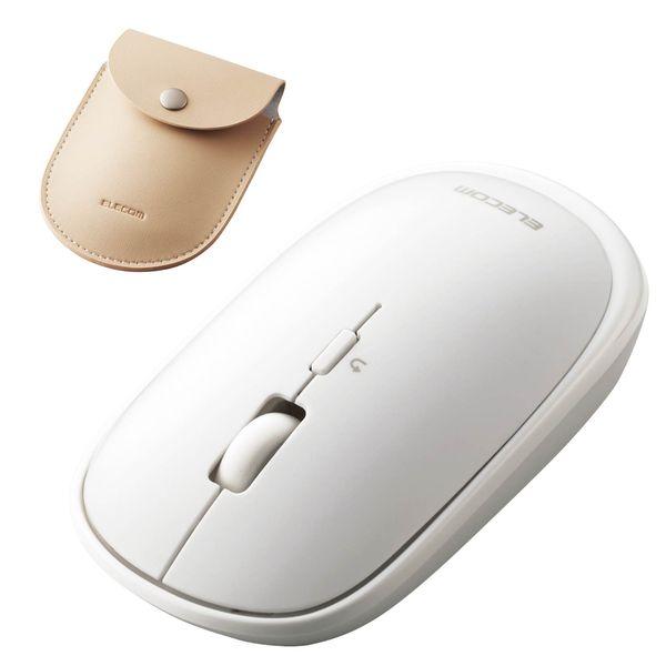 エレコム 超薄型 BlueLEDマウス Bluetooth対応 4ボタン ポーチ付 ホワイト メーカ...