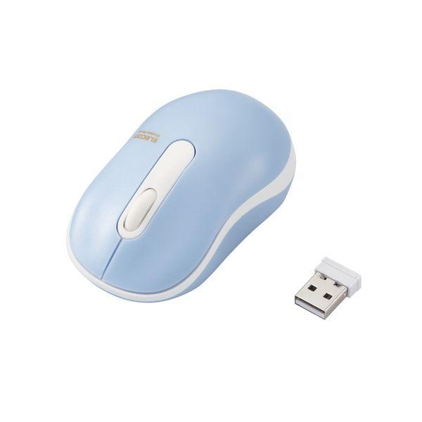 エレコム 静音 小さめ ワイヤレスマウス 無線 光学式 3ボタン Sサイズ  かわいいライトブルー ...