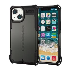 エレコム iPhone13 mini ケース カバー 耐衝撃 ZEROSHOCK ゼロショック ストラップホール付 ガンメタリック メーカー在庫品