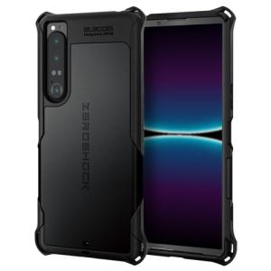 エレコム ケース カバー Xperia 1 IV TPU ハイブリッド 角ダンパー 衝撃吸収 ブラック メーカー在庫品