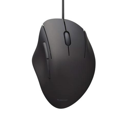 エレコム 有線 USB マウス 静音 5ボタン エルゴノミクス 抗菌 Mサイズ ブラック メーカー在...