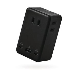 エレコム コンセント直挿しUSBタップ (2P・3個口/67W A×1+C×2) ブラック 1個 取...