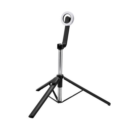エレコム 三脚自撮リ棒 マグネット スマホスタンド 最大1710mm 360度回転 ブラック メーカ...