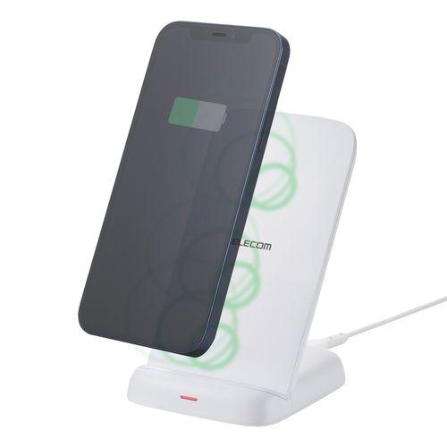 エレコム ワイヤレス充電器 Qi認証 充電スタンド 12W / 10W / 7.5W / 5W 高速...