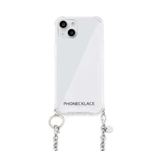 ＰＨＯＮＥＣＫＬＡＣＥ チェーンショルダーストラップ付きクリアケース for iPhone 13 mini シルバ 目安在庫=△｜compmoto-y