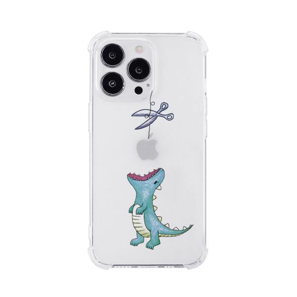 AKAN ソフトタフケース for iPhone 14 Pro はらぺこザウルス グリーン 背面カバ...
