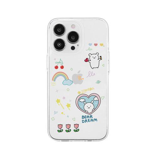AKAN エイカン ソフトクリアケース for iPhone 15 Pro Bear Dream 仕...