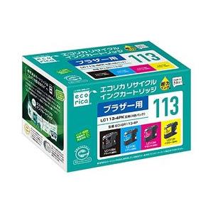 エコリカ LC113-4PK互換 エコリカ リサイクルインク ブラザー ブラック(顔料)、シア メー...