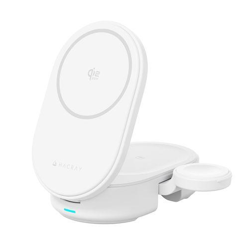 ＨＡＣＲＡＹ Qi2 25W認証 3 in 1 折りたたみワイヤレス充電スタンド ホワイト 仕入先在...