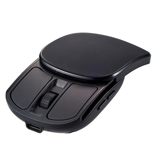 ナカバヤシ Digio 無線充電式スライド静音5ボタンBlueLEDマウス ブラック 目安在庫=△