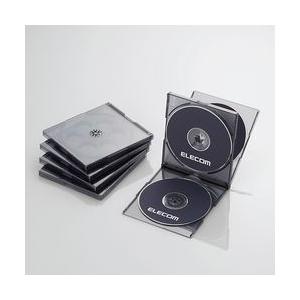 エレコム CD DVDプラケース 4枚収納 5パック クリアブラック CCD-JSCNQ5CBK メーカー在庫品｜compmoto-y