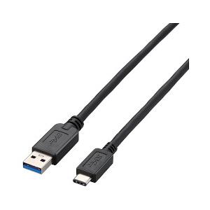 エレコム USB3.1ケーブル A-Cタイプ ノーマル 1m ブラック USB3-AC10BK メー...