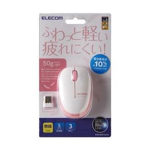 エレコム 超軽量設計 BlueLEDマウス 無線 3ボタン おしゃれ かわいいピンク メーカー在庫品