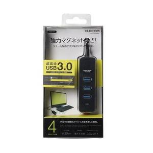 エレコム USB3.0HUB マグネット バスパワー 4ポート ブラック U3H-T405BBK メーカー在庫品｜compmoto-y