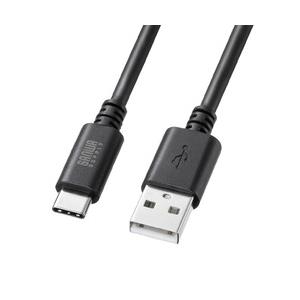 サンワサプライ USB 2.0 Type-Cケーブル(C-A・3m・ブラック) メーカー在庫品