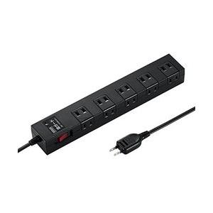 サンワサプライ 雷ガードタップ 2P・10個口 5m TAP-SP2110-5BK メーカー在庫品