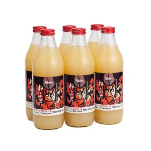 シャイニー 青森の味アップルジュース 混濁瓶 1L×6本 1ケース 目安在庫=○