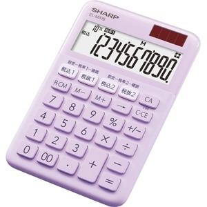 シャープ カラー・デザイン電卓 10桁 ミニナイスサイズ バイオレット系 1台 目安在庫=○