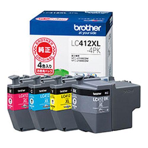 ブラザー 【ブラザー純正】インクカートリッジ4色パック(大容量)　LC412XL-4PK 目安在庫=...
