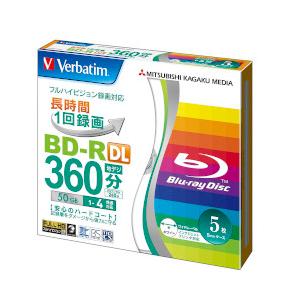 Ｖｅｒｂａｔｉｍ BD-R(Video) 片面2層 260分 1-4倍速 1枚5mmケース(透明)5...
