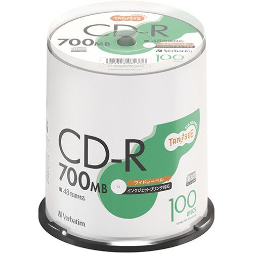 Ｖｅｒｂａｔｉｍ データ用CD-R 700MB 48倍速 ホワイトワイドプリンタブル スピンドルケー...